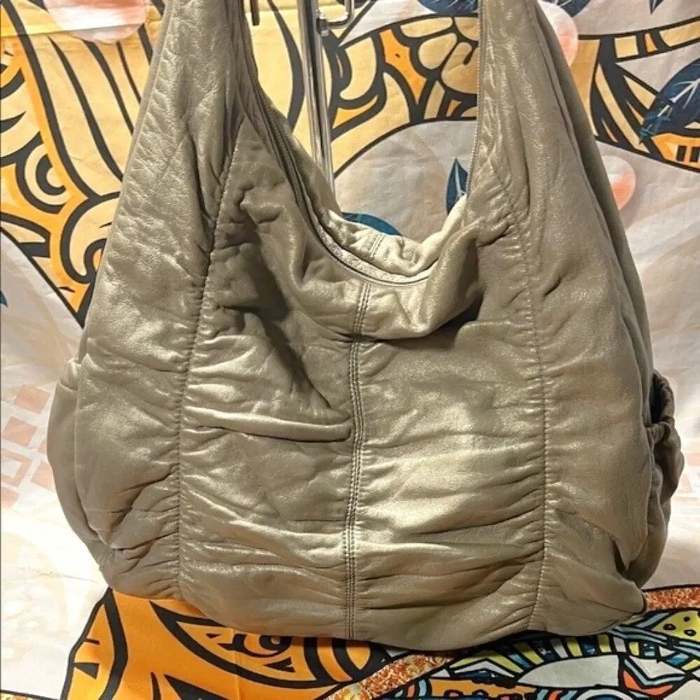 HOBO Internationl Gray Rouched  Women's Hobo Bag